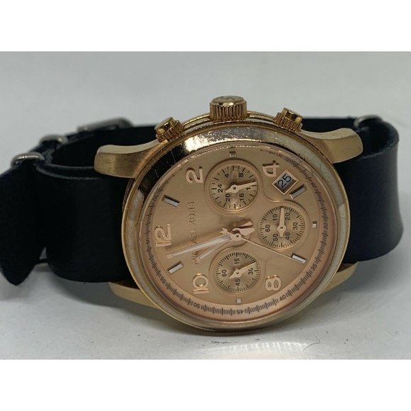 Michael Kors MK5128 Women Black Leather Analog Ros main image 10